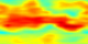 This animation shows global ozone in the atmosphere from August 13 through October 15, 2004. Red represents high ozone concentrations; blue represents low concentrations. The spatial resolution is low: each pixel covers an area of 5 degrees longitude by 2 degrees latitude, so the entire world (except for 1 degree at each pole) is covered by the 72x89 pixel images.