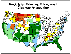 Precipitation extremes map