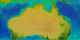 SeaWiFS false color data showing seasonal change in the oceans and on land for Australia.  The data is seasonally averaged, and shows spring, summer, fall, winter, spring, summer, and fall.