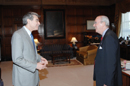 Secretary Carlos M. Gutierrez  greets Ambassador to China Sandy Randt