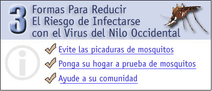3 formas para reducir el riesgo de infectarse con el Virus del Nilo Occidental