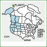 Distribution of Melica subulata (Griseb.) Scribn. var. subulata. . 