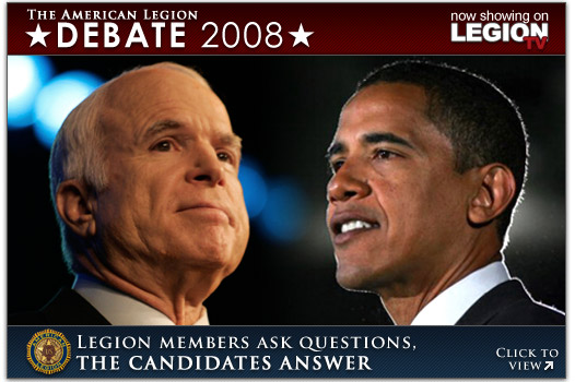 Debate 2008 Video.  Click to watch the candidates' answers.