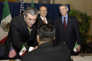 Secretary Carlos M. Gutierrez today joined U.S. Trade Representative Rob Portman and Mexico’s Secretary of Economy Sergio Garcia de Alba to sign the U.S.-Mexico Agreement on Cement.