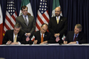 Secretary Carlos M. Gutierrez today joined U.S. Trade Representative Rob Portman and Mexico’s Secretary of Economy Sergio Garcia de Alba to sign the U.S.-Mexico Agreement on Cement.