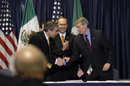 Secretary Carlos M. Gutierrez today joined U.S. Trade Representative Rob Portman and Mexico’s Secretary of Economy Sergio Garcia de Alba to sign the U.S.-Mexico Agreement on Cement.