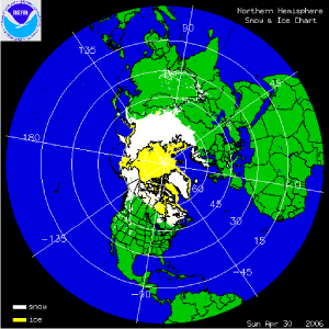 daily animation of Northern Hemisphere snow cover from the month