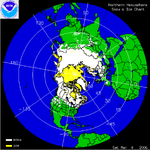 daily animation of Northern Hemisphere snow cover from the month
