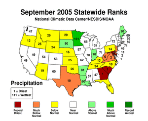 Statewide precipitation rank map