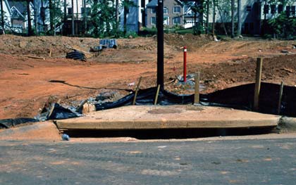 A stormwater runoff intake. 