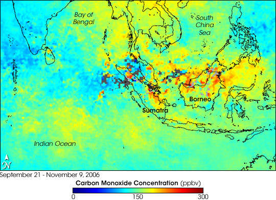 Carbon Monoxide over Borneo and Sumatra