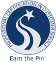 Professional Certification in Customer Service Logo - Earn the Pin!