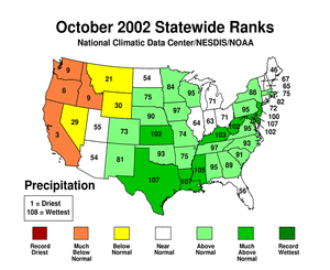 National Precipitation rank map