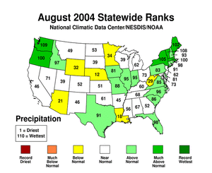 Statewide precipitation rank map