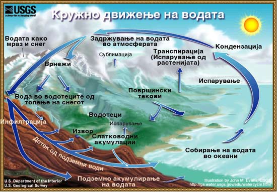 Диаграм
на кружното
движење на
водата. 