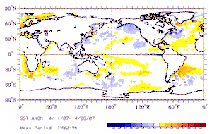 April Sea-Surface Temperature Anomalies