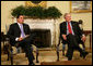 President George W. Bush meets with the President of Panama, Martin Torrijos, Monday, May 6, 2008, in the Oval Office at the White House. White House photo by Chris Greenberg