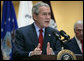 President George W. Bush delivers a statement after visiting the Center for The Intrepid at the Brooke Army Medical Center in San Antonio, Texas, Thursday, Nov. 8, 2007. " The servicemen and women here have borne the burdens of battle. They have kept our country safe. We honor them and their families by helping them with all we can." White House photo by Eric Draper