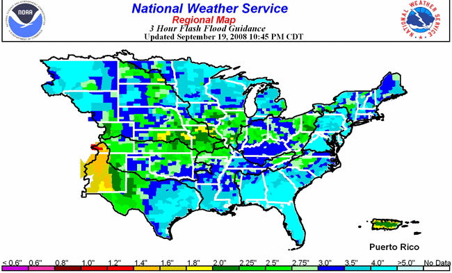 3-hour Flash Flood Guidance for NAT