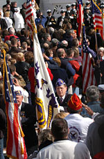 Veterans rally at Arlington National Cemetery on Veterans Day, Nov 11, 2004. AFPS photo by Samantha Quigley