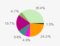 Pie chart: in table form below