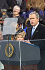President George W. Bush delivers his inaugural address during the 55th Presidential Inaugural Swearing-In Ceremony in Washington, D.C., Jan. 20, 2005.  Defense Dept.  photo by U.S. Air Force  Tech. Sgt. Kevin J. Gruenwald 