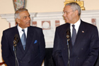 Secretary Powell with His Excellency Yashwant Sinha, Minister of External Affairs of the Republic of India. State Department photo by Michael Gross. 