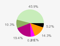 Pie chart: in table form below