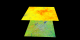 Correlated thermal and land use data of the region around Atlanta as measured by LAndsat, where the top image is thermal data and the bottom is land use.