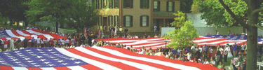 Lincoln Home with American Flags