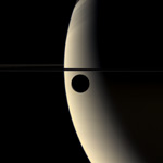  Click here for Quick Time movie of PIA07806 Rhea Transits Saturn