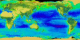 Looking into the Central American fishing season, in this flat projection you
can see the Latin America and yellow plumes of life.