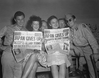 Image: VJ-Day Group with Newspapers