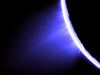 False color Cassini image of jets in the southern hemisphere of Enceladus