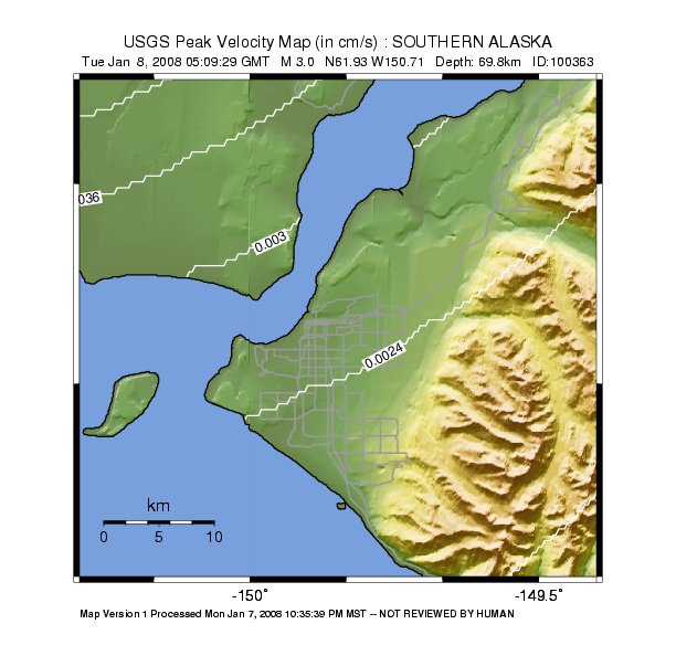 Peak Ground Velocity Image