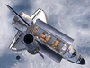 Hubble being released from the Shuttle robotic arm.