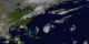 Hurricane Fabian approaches Bermuda on September 4, 2003.  Look underneath the hood of the storm to see the engine of the storm, rain.  Green represents 0.5 inches of rain per hour, yellow is 1 inch per hour and red is 2 or more inches of rain per hour.