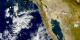 Zoom down to show fires in San Diego, California, on January 4, 2001, as captured by SeaWiFS