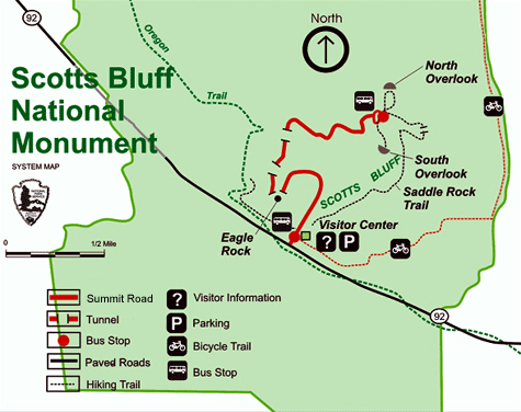 Map of Scotts Bluff National Monument