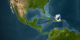 Hurricane Frances relative to North America