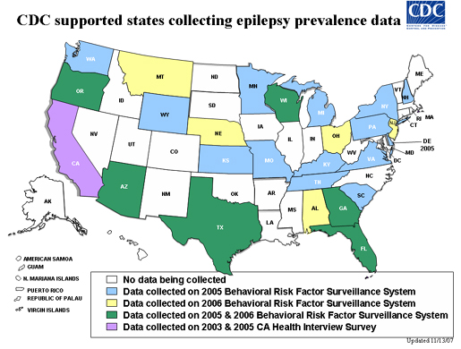 CDC supported states collecting epilepsy prevalence data