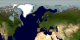 This animation shows the daily sea ice 89 GHz brightness temperature over the northern hemisphere during the winter 2002-2003.