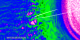 This movie opens with a view of the five THEMIS satellites (the color dots) moving along their orbits.  We then fade in the 2-D data from the Omidi simulation and zoom in to view the turbulence in the region of the bow shock.