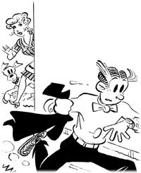 Image from comic strip of Dagwood running