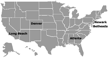 Respect-2 Sites: Long Beach, Denver, Atlanta, Bethesda, and Newark