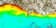 Transitions between relatively cloud free scenes of the Tampa-St. Petersburg region, using true color land and clouds with false color-chlorophyll water images, all from SeaWiFS