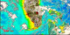 Transitions between relatively cloud free scenes of Florida, using true color land and clouds with false color-chlorophyll water images, all from SeaWiFS