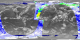 This animation shows 29 orbits (2 days) of CERES measurements of regions of solar reflectivity, from June 20-21, 2003.  The measurements are superimposed over a global infrared cloud cover composite from the same period.