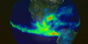 Monthly average rainfall over North and Central America for September 1998 as measured by TRMM.  High rainfall rates are in red.