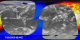 This animation shows net radiation flux corresponding to 29 orbits (2 days) of CERES measurements, from June 20-21, 2003. This data is calculated from CERES outgoing longwave and shortwave measurements, along with a corresponding calculated incoming solar flux.  The measurements are superimposed over a global infrared cloud cover composite from the same period.  